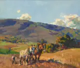 Cathleen Elizabeth Edkins, Pastoral Scene, oil on canvas on board