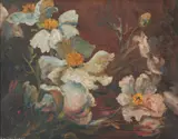 Dorothea Francis, White Peony Still Life, oil on board