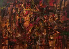 Idol by I Ketut Susena, oil on canvas, sold Sep 2023
