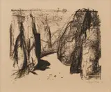Lloyd Rees, The Gorge II, 1982, etching, ed. 71/75