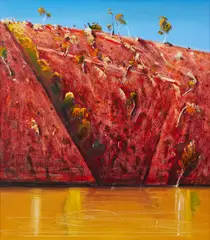 Bela Ivanyi, Untitled (Central Australian Landscape), oil on canvas