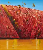 Bela Ivanyi, Untitled (Central Australian Landscape), oil on canvas