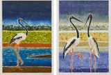 Patrick Hockey, Lone Jabiru & Evening in Kakadu, 1990, two lithographs, edition W/P & 2/20 respectively