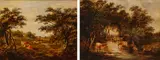 Robert Burrows, Millstream and River Ore, oil on panel, a pair