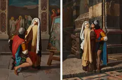 Gabriele Castagnola, Filippo Lippi Falling in Love with Lucrezia Buti, 1873, oil on canvas, a pair