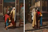 Gabriele Castagnola, Filippo Lippi Falling in Love with Lucrezia Buti, 1873, oil on canvas, a pair
