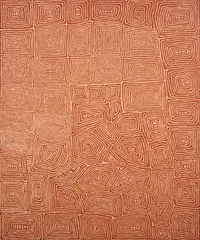 Johnny Yungut Tjupurrula, (Language group: Pintupi), synthetic polymer paint on linen
