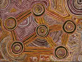 Mick Gill Tjakamarra, (Language group: Kukatja), synthetic polymer paint on canvas