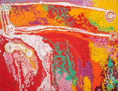 Myra Cook, (Language group: Ngaanyatjarra), synthetic polymer paint on linen