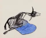 Drought Carcass by Sidney Nolan, 1956, mixed media on paper, sold May 2023