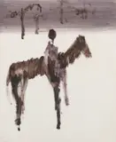 Figure on Horseback by Sidney Nolan, c.1961, mixed media on paper, sold May 2023