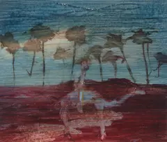 Explorer and Camel by Sidney Nolan, 1966, mixed media on paper, sold May 2023