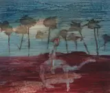 Explorer and Camel by Sidney Nolan, 1966, mixed media on paper, sold May 2023