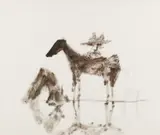 Man and Horse by Sidney Nolan, c.1961, mixed media on paper, sold May 2023