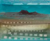Landscape and Road by Sidney Nolan, mixed media on paper, sold May 2023