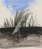 Bird by Sidney Nolan, c.1957, mixed media on paper, sold May 2023