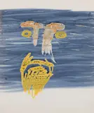 Face and Sea by Sidney Nolan, c.1957, mixed media on paper, sold May 2023