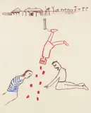 Ned Kelly - Jerilderie Letter by Sidney Nolan, c.1966, crayon on paper, sold May 2023