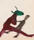 Minotaur and Theseus by Sidney Nolan, c.1966, mixed media on paper, sold May 2023