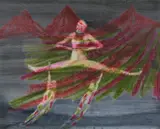 Rite of Spring by Sidney Nolan, c.1967, mixed media on paper, sold May 2023