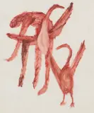 Leda and Swans by Sidney Nolan, mixed media on paper, sold May 2023