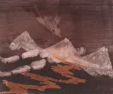 Lowell - Prometheus by Sidney Nolan, 1967, mixed media on paper, sold May 2023