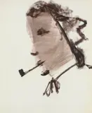 Gallipoli Soldier with Pipe by Sidney Nolan, 1961, mixed media on paper, sold May 2023