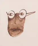 Auschwitz Head by Sidney Nolan, c.1957, mixed media on paper, sold May 2023