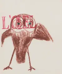 L'Oeil by Sidney Nolan, 1957, crayon on paper, sold May 2023