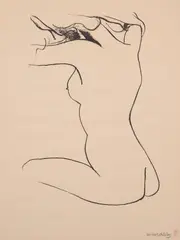 Brett Whiteley, Undressing, 1973, lithograph, ed. 10/50
