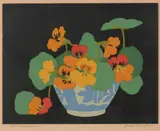 Hall Thorpe, Nasturtiums, woodcut