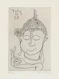 Brett Whiteley, Tony at 50 (Portrait of Tony White), 1992, etching, ed. A/P 2/8