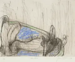 The Bath by John Olsen, 1994, etching with hand colouring, ed. A/P, sold Jul 2023