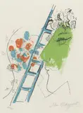 Marc Chagall, L'Echelle, 1957, lithograph ed. 42/90