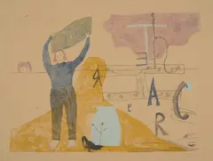 Jenny Watson, The Haycarter, 1990, lithograph, ed. T/P