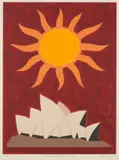 John Coburn, Sun and Sydney Opera House, 1993, screenprint, ed. 33/99