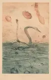 John Olsen, Swans on the Orde River, 1984, etching, ed. 7/100