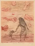John Olsen, Aboriginal Mother & Child, 1983, etching, ed. 7/100