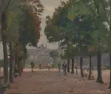 Will Ashton, Luxembourg Gardens, Paris, oil on canvas on board
