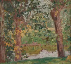 Rupert Bunny, Lakescene, oil on board