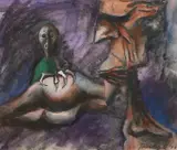 Albert Tucker, (Image of Modern Evil), 1978, mixed media on paper