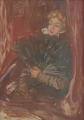 Rupert Bunny, Lady with a Fan, c.1898, monotype