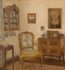 William Boissevain, Interior Scene, oil on canvas