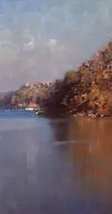 Ken Knight, Glimpse of Mosman Bay, 2004, oil on board