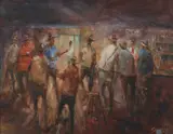 Hugh Sawrey, The Bush Lawyer, oil on canvas