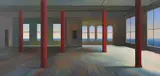 Jerzy Michalski, Interior with Red Columns, 1990, oil on canvas