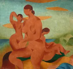 Percy Watson, Beach Trio, c.1950, oil on board