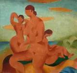 Percy Watson, Beach Trio, c.1950, oil on board