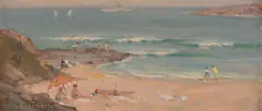 Sunday Morning, Avalon Beach NSW by James Ranalph Jackson, oil on canvasboard, sold Jun 2023