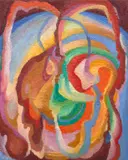 Yvette Coppersmith, Afterimage No. 9, 2021, oil on jute